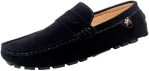 New Loafers for Men Round Toe Suede Vamp Penny Driving Loafers Flat Heel Flexible Comfortable Prom Fashion Slip-ons