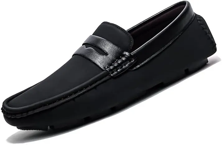 New Mens Loafers Shoe Round Toe Vegan Leather Penny Moccasins Loafers Flexible Slip Resistant Lightweight Prom Fashion Slip-on