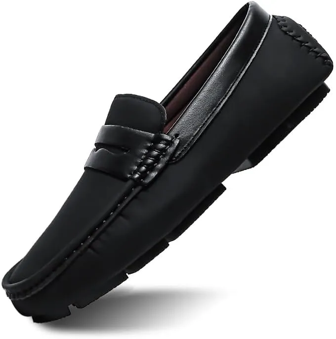 New Mens Loafers Shoe Round Toe Vegan Leather Penny Moccasins Loafers Flexible Slip Resistant Lightweight Prom Fashion Slip-on