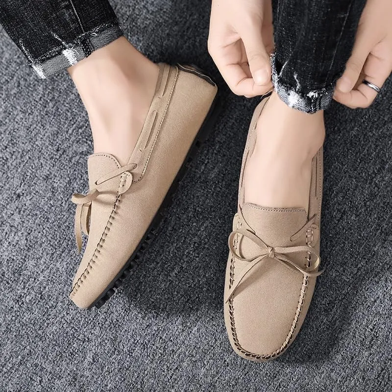 New Mens Loafers Suede Vegan Leather Moccasins Driving Loafers Anti-Slip Comfortable Resistant Fashion Slip On