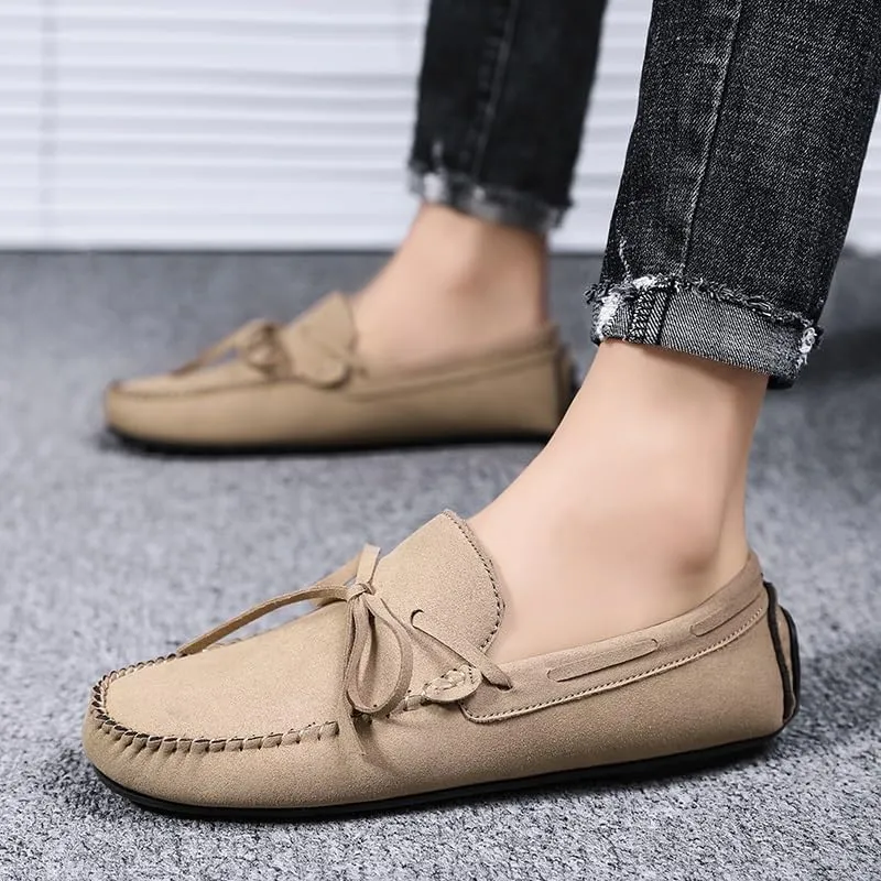 New Mens Loafers Suede Vegan Leather Moccasins Driving Loafers Anti-Slip Comfortable Resistant Fashion Slip On