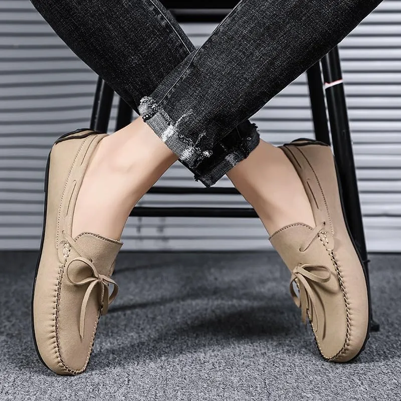 New Mens Loafers Suede Vegan Leather Moccasins Driving Loafers Anti-Slip Comfortable Resistant Fashion Slip On