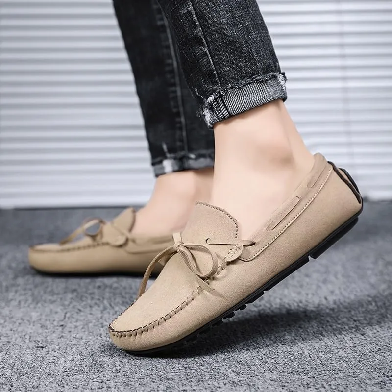 New Mens Loafers Suede Vegan Leather Moccasins Driving Loafers Anti-Slip Comfortable Resistant Fashion Slip On