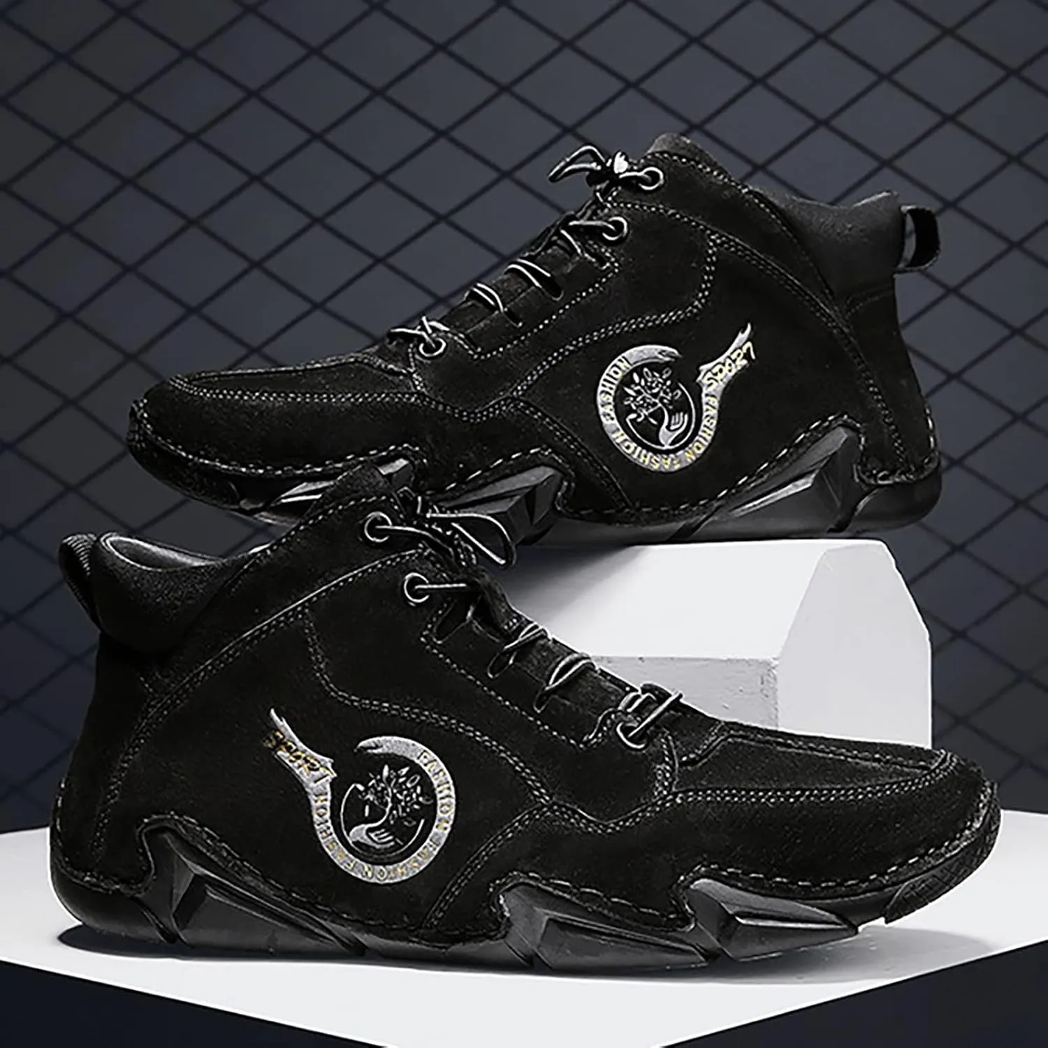 New Spring and Men's Suede Korean High Top Short Boots Shoe Sneaker Men