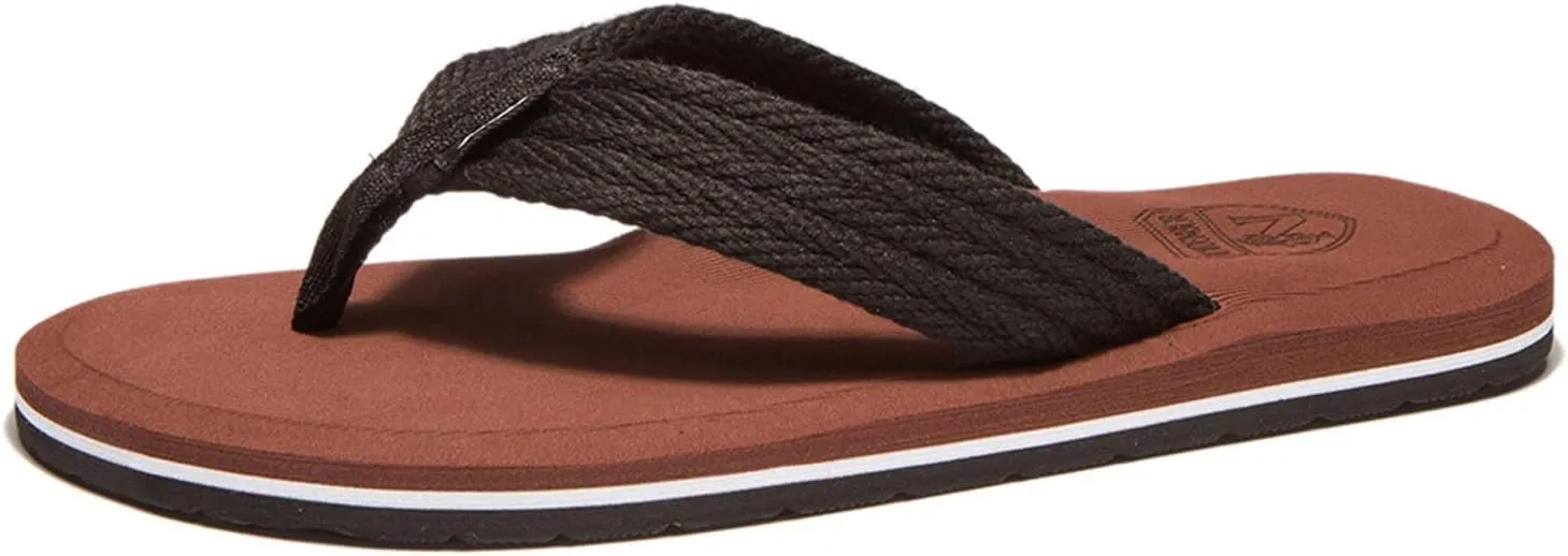 NewDenBer Mens Flip Flops Comfortable Thong Sandals Lightweight Summer Beach Sandals