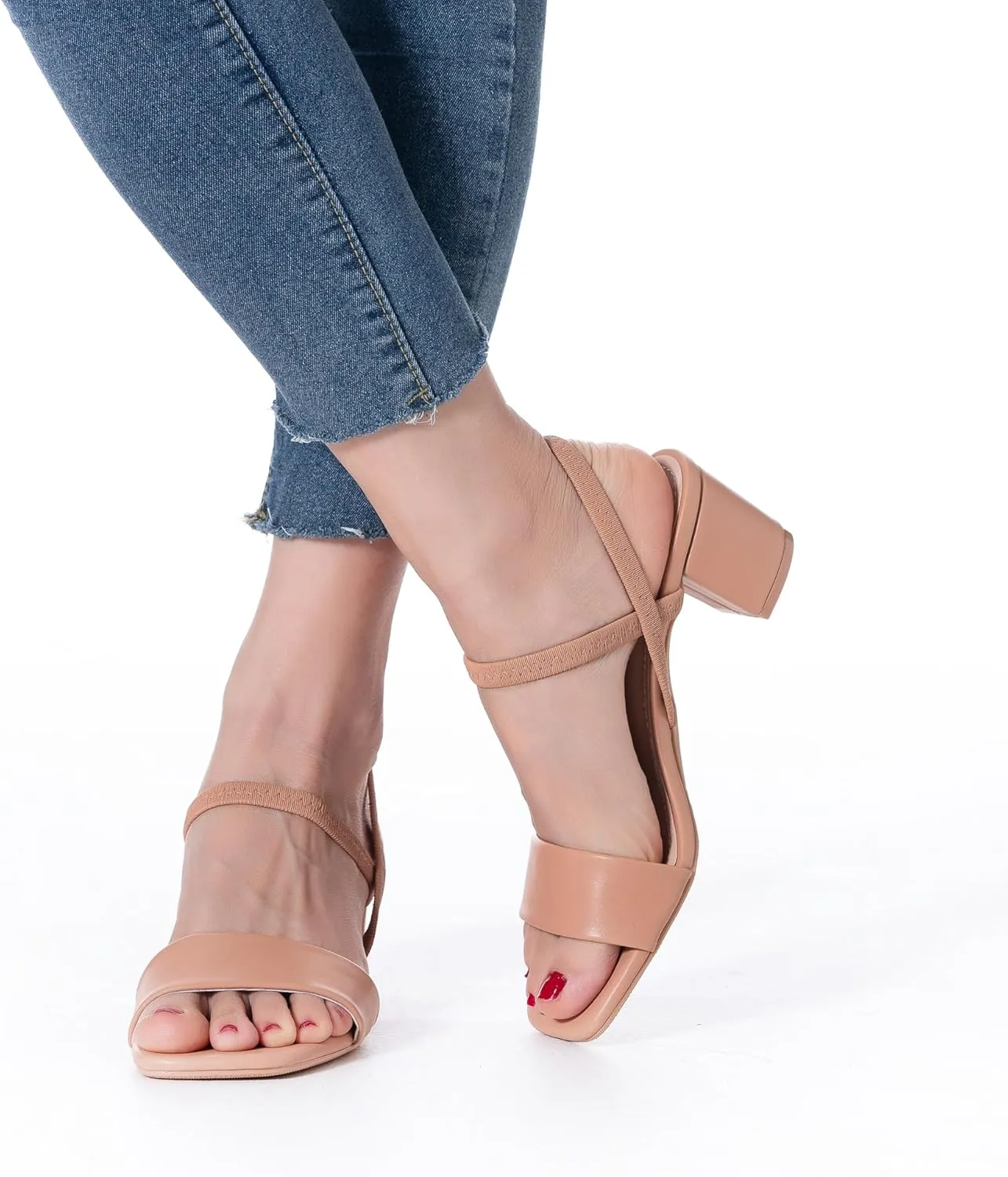 N.N.G Women Heels Sandals Ankle Strappy Roman Gladiator Festival Adjustable Chunky Boho Beach Goddess Vintage Italian Summer Casual Vacation Low Heel Chunky Block Leather Casual Square toe