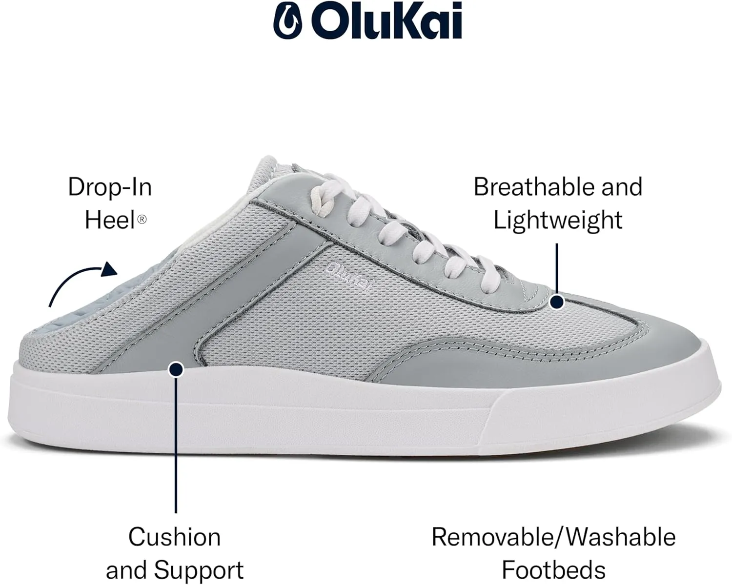 OLUKAI Ha'upu Hulu Women’s Court Sneakers, Tennis Shoes for Everyday Wear, All-Day Comfort & Supportive Shoe