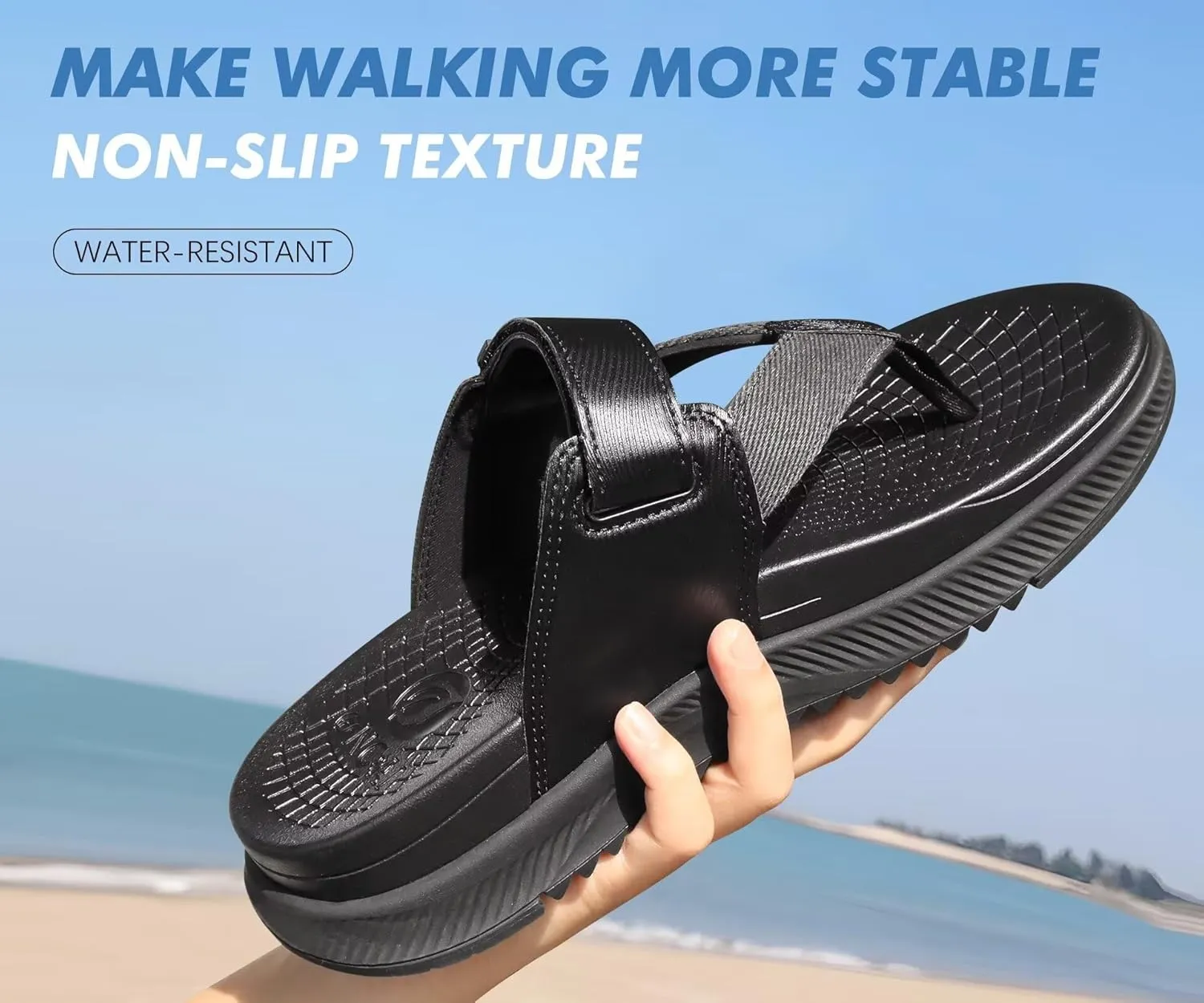 ONCAI Mens Orthopedic Flip Flops Men's Walking Sandals with Arch Support Sport Recovery Sandal for Man size 7-14