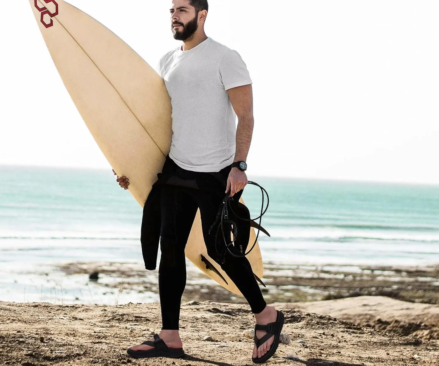 ONCAI Mens Orthopedic Flip Flops Men's Walking Sandals with Arch Support Sport Recovery Sandal for Man size 7-14