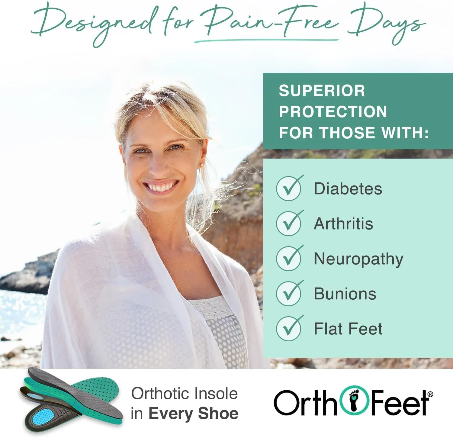 Orthofeet Women's Orthopedic Water-Friendly Lake Sandals