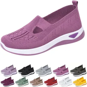 Orthopedic Shoes for Women Mesh Walking Shoes Breathable Non-Slip Slip On Loafers Lightweight Memory Foam Flat Sneakers
