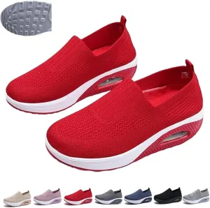 Orthopedic Sneakers for Women Slip-on Light Air Cushion Wedge Walking Shoes Mesh Arch Support Orthopedic Sneakers