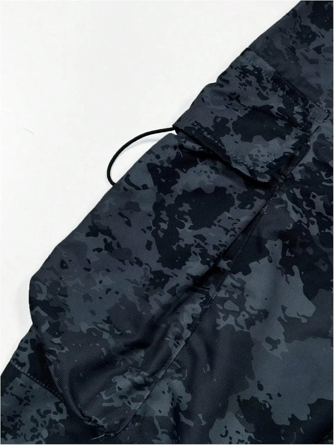 OYOANGLE Men's Camo Print Baggy Cargo Pants Elastic Drawstring Waist Wide Leg Trousers Streetwear