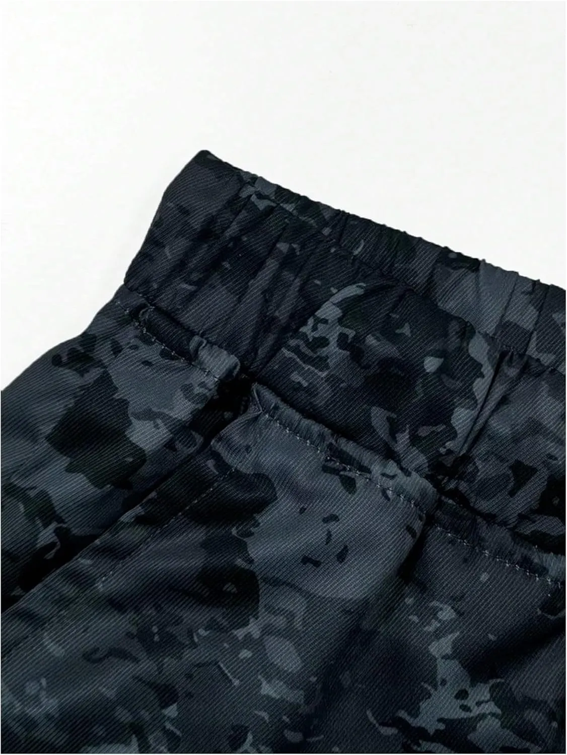 OYOANGLE Men's Camo Print Baggy Cargo Pants Elastic Drawstring Waist Wide Leg Trousers Streetwear