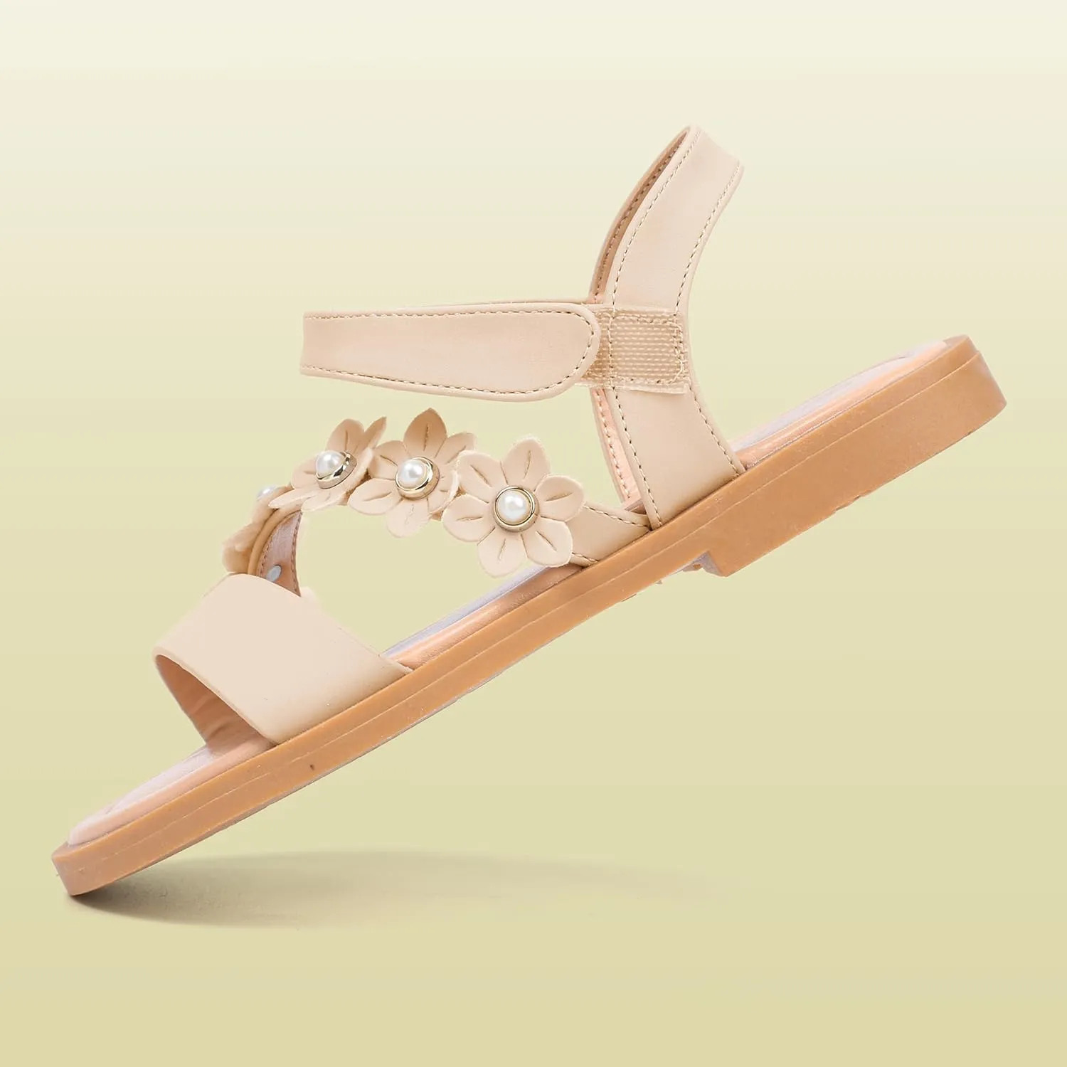 PANDANINJIA Gina Girls Sandals Open Toe Summer Flats Dress Sandals Shoes Toddler/Little Kid/Big Kid