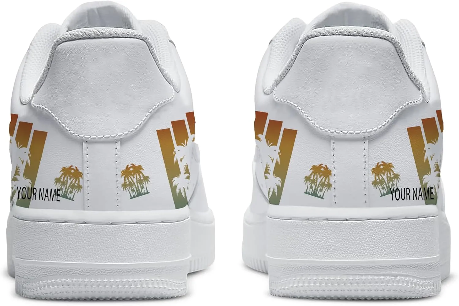 Personalized Custom Name Low-Top Sneakers Fashion Funny Colorful Tropical Palm Tree Designs – Classic Breathable Non-Slip Casual Running Shoes for Men and Women