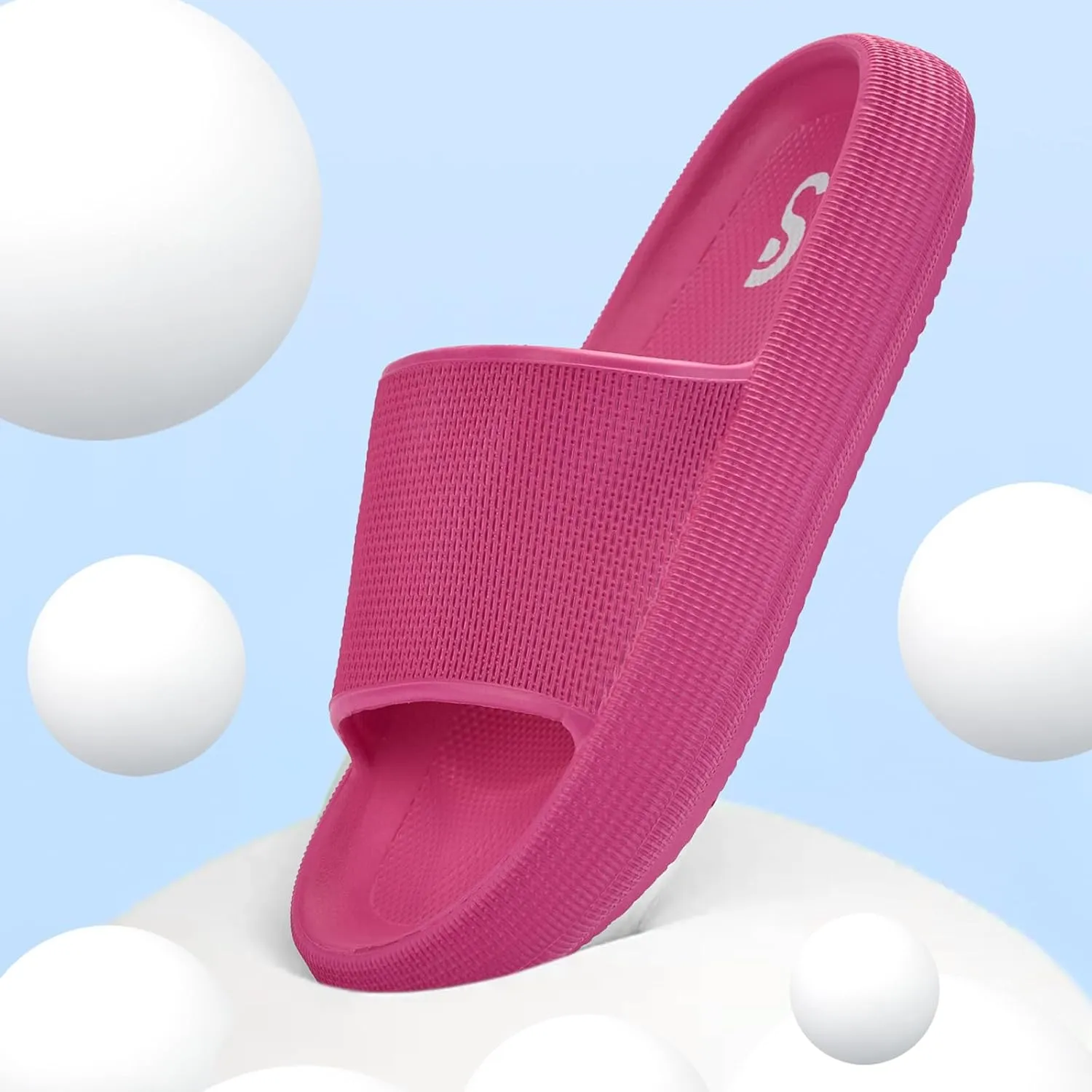Pillow Slippers for Womens House Slides Sandals Cushioned Thick Sole Cloud Slippers Easy to Clean Quick Dry Shower Shoes