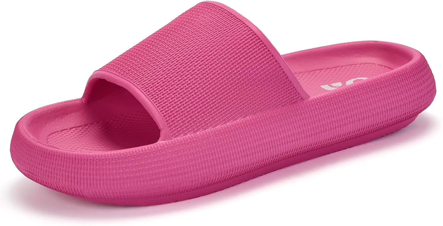 Pillow Slippers for Womens House Slides Sandals Cushioned Thick Sole Cloud Slippers Easy to Clean Quick Dry Shower Shoes