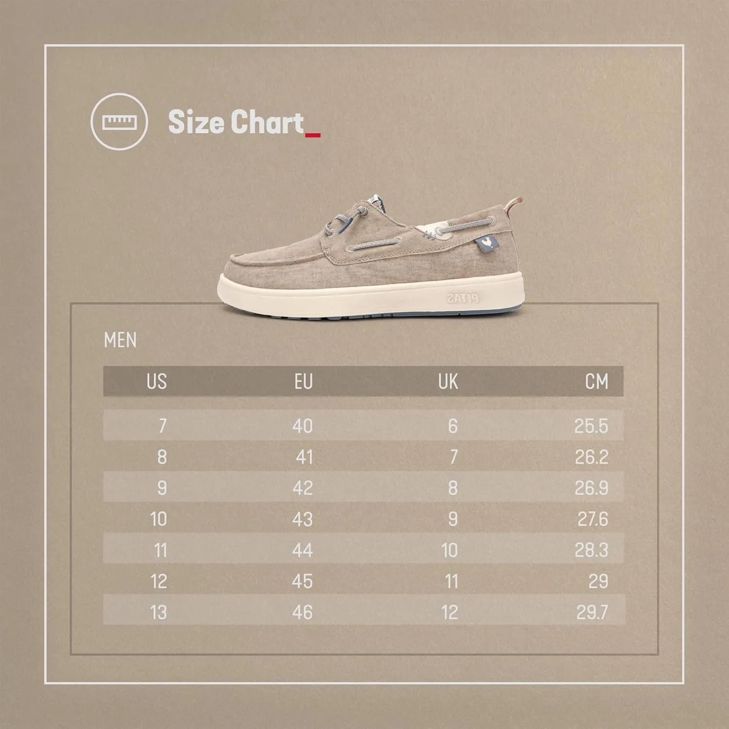 PITAS Maui Flax Slip-On Shoes for Men | Casual Summer Men’s Moccasin | Everyday Wear Loafers | Beige