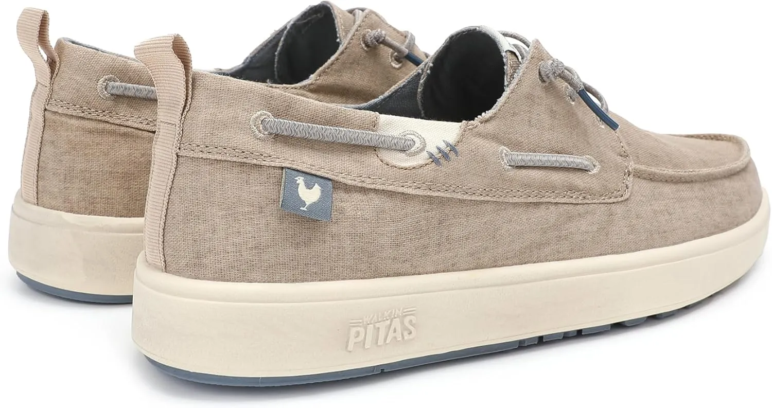 PITAS Maui Flax Slip-On Shoes for Men | Casual Summer Men’s Moccasin | Everyday Wear Loafers | Beige