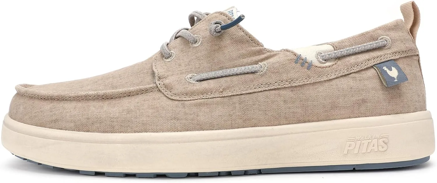 PITAS Maui Flax Slip-On Shoes for Men | Casual Summer Men’s Moccasin | Everyday Wear Loafers | Beige