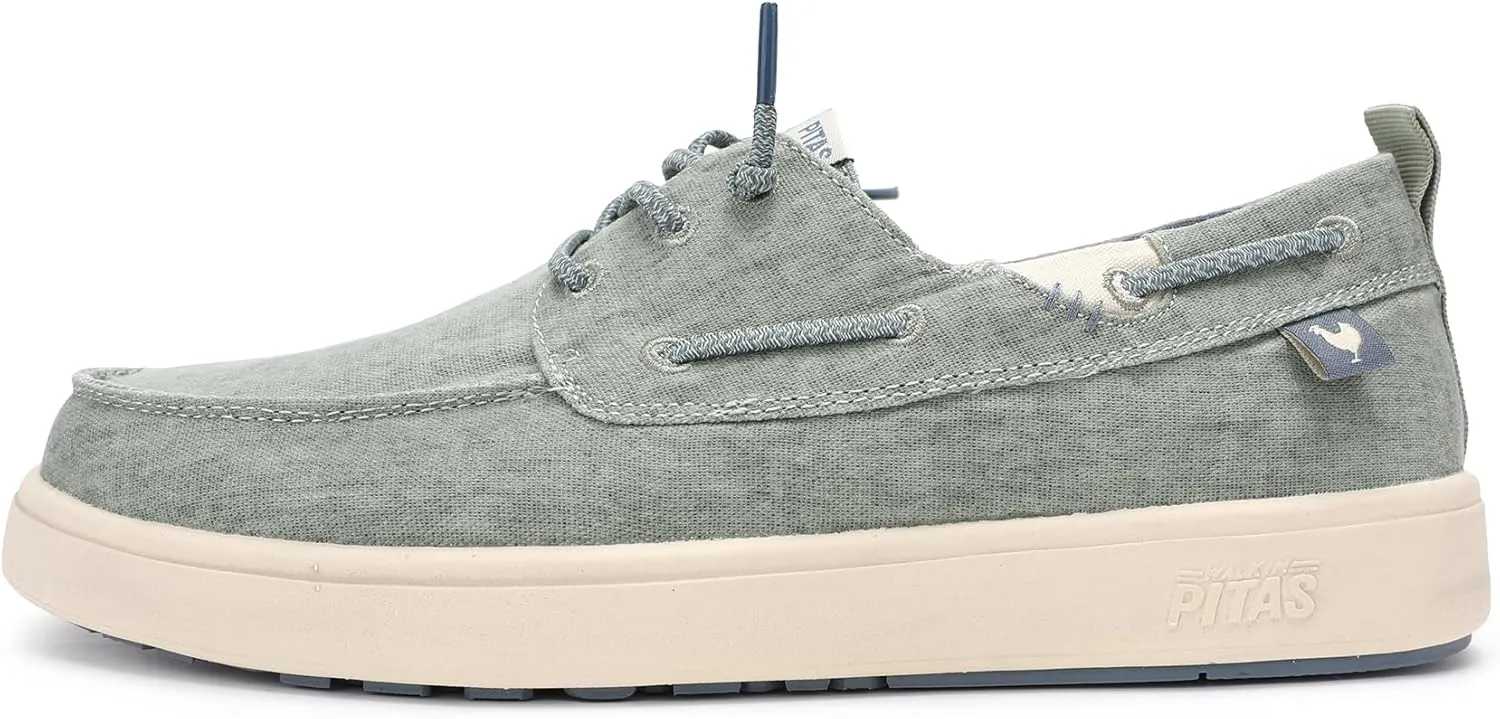PITAS Maui Flax Slip-On Shoes for Men | Casual Summer Men’s Moccasin | Everyday Wear Loafers | Green