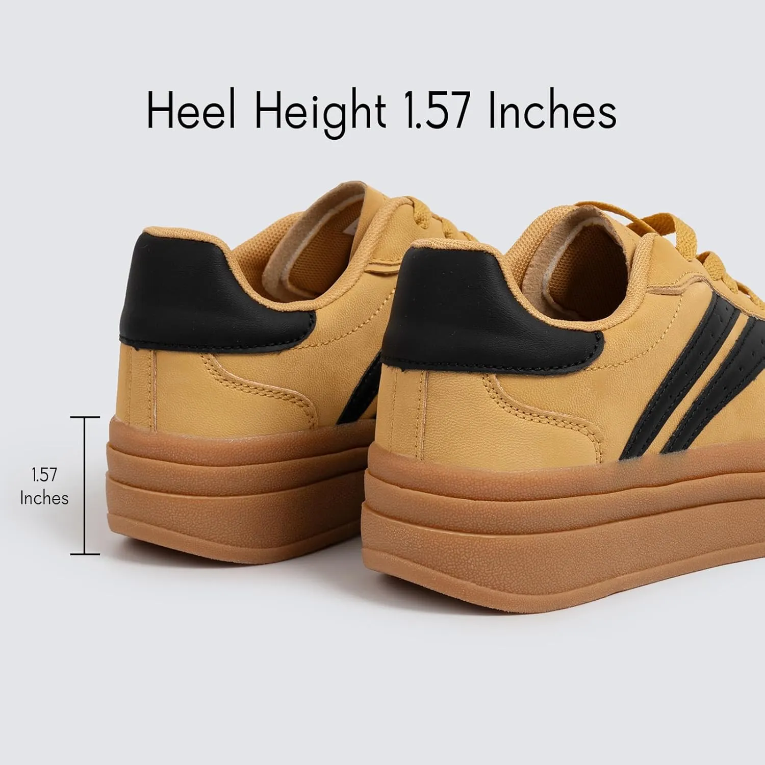 Platform Fashion Sneakers Women's Low-Top Classic Chunky Casual Lace-up Walking Shoes for Lady