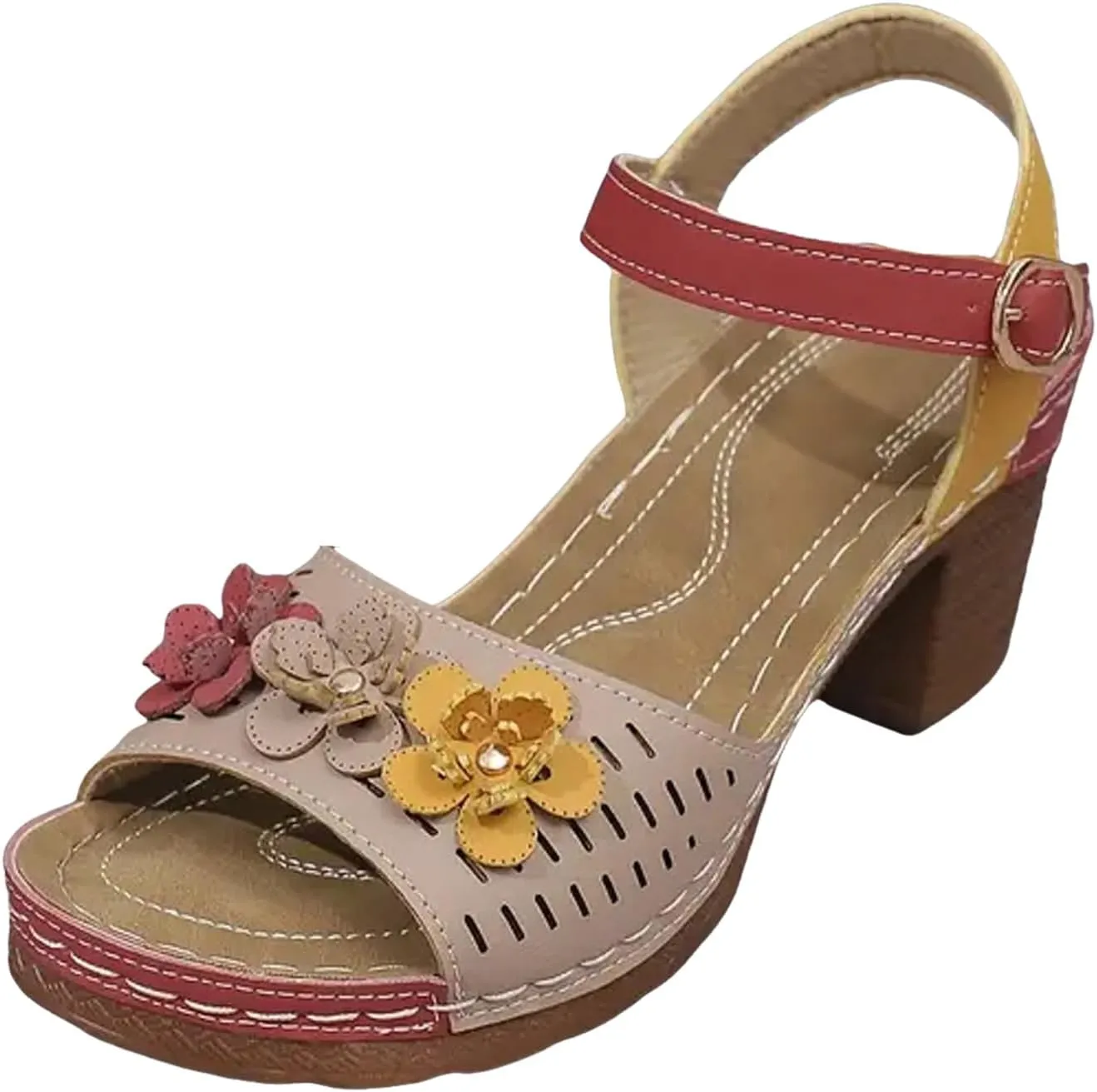 Platform Sandals Chunky Heel Ankle Strap Wedge Sandals Breathable Trendy Summer Women Shoes Outdoor