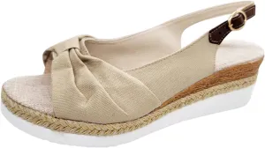 Platform Sandals Women Wedge Braided Platform Adjustable Ankle Band Breathable Beach Shoes Slip-Resistant Tread 2025 Spring and Summer Vacation