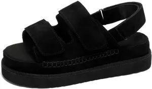 Platform Suede Sandals for Women Comfortable Slides Adjustable Strap Non Slip Lightweight Women’s Flat Sandals Casual Slip On Slippers for Summer