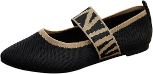 Pointed Toe Flats for Women Knit Ballet Flats Ladies Slip on Work Shoes Business Casul Loafers Comfort Office Shoes