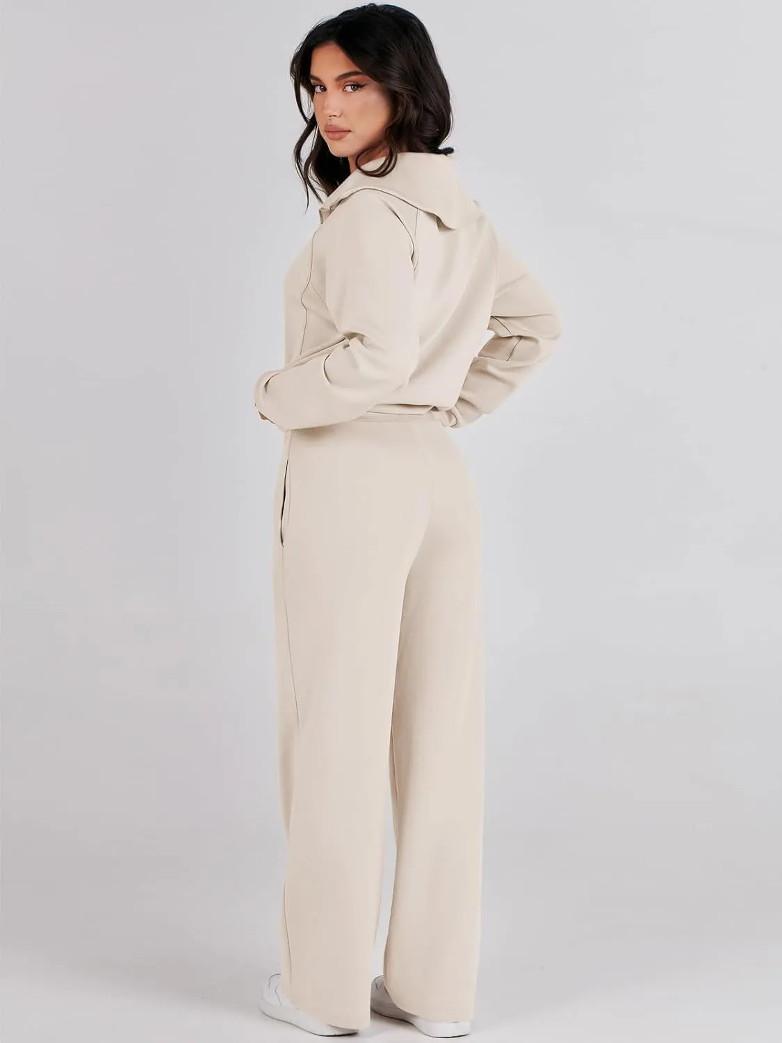 Prinbara Women 2 Piece Outfits Lounge Sets 2024 Winter Oversized Sweatshirt Wide Leg Pant Casual Matching Sweat Set Tracksuit