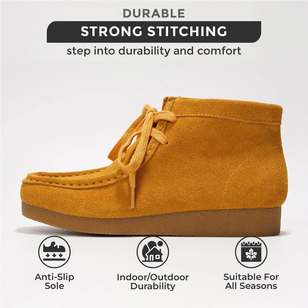 Project Cloud Ankle Boots for Women - 100% Genuine Suede Womens Shoes - Memory Foam Insole Chukka Boots - Water Resistant Fashion Shoes for Women 2025 (Wally Boot)