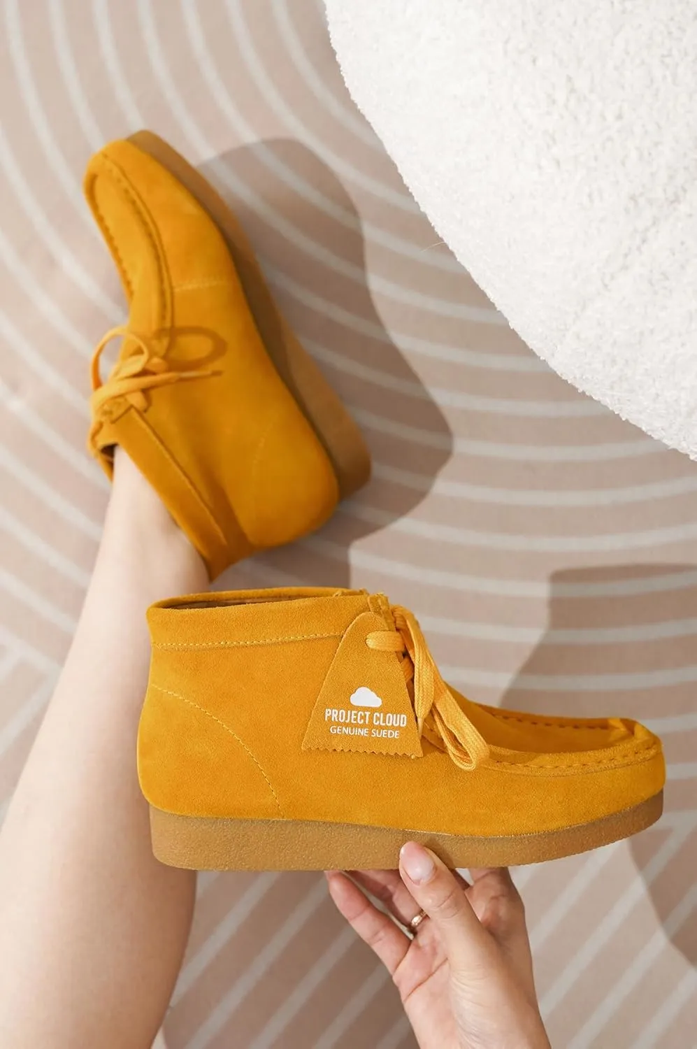 Project Cloud Ankle Boots for Women - 100% Genuine Suede Womens Shoes - Memory Foam Insole Chukka Boots - Water Resistant Fashion Shoes for Women 2025 (Wally Boot)