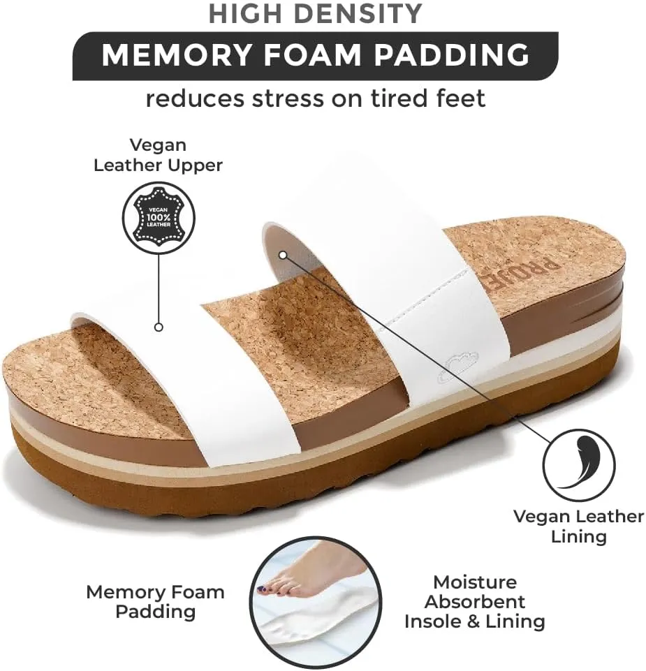 Project Cloud Fashion Womens Sandals - Memory Foam Insole and Comfortable Platform Sandals for Women 2025 - Lightweight and Non-slip Perfect Beach Slides