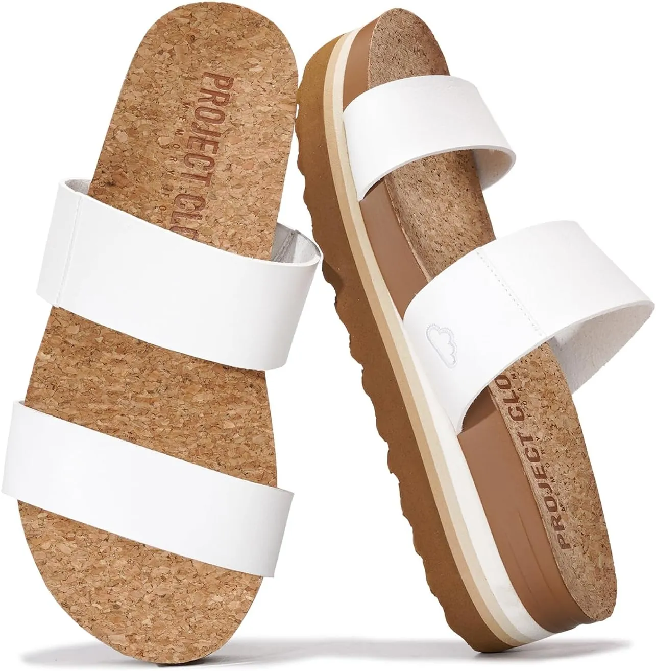 Project Cloud Fashion Womens Sandals - Memory Foam Insole and Comfortable Platform Sandals for Women 2025 - Lightweight and Non-slip Perfect Beach Slides
