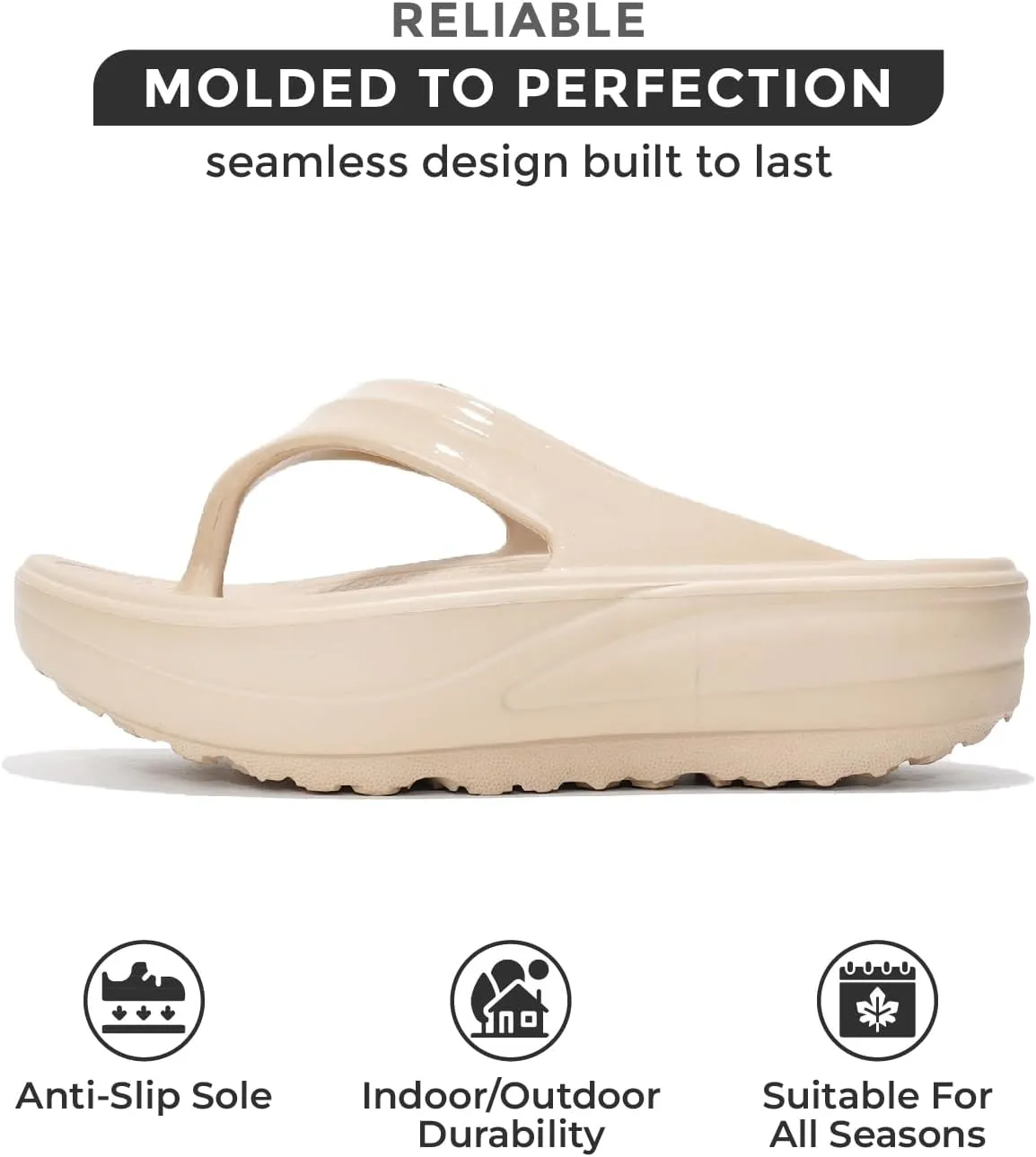 Project Cloud Flip Flops for Women Footwear - Memory Foam and Lightweight Platform Sandals Women Beach Vacation Essentials - Non Slip Durable and Soft Slippers (Abra)