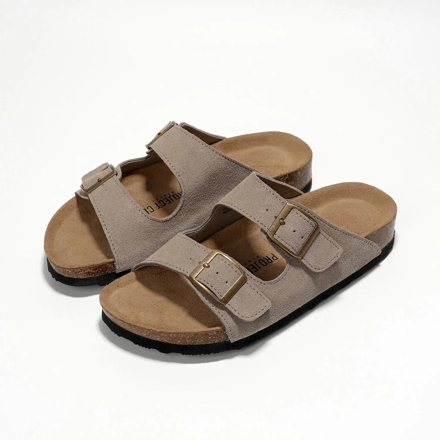 Project Cloud Genuine Leather Flat Sandals Beach Essentials Womens Sandals Memory Foam Vacation Essentials Slides for Women Footwear (Venita)