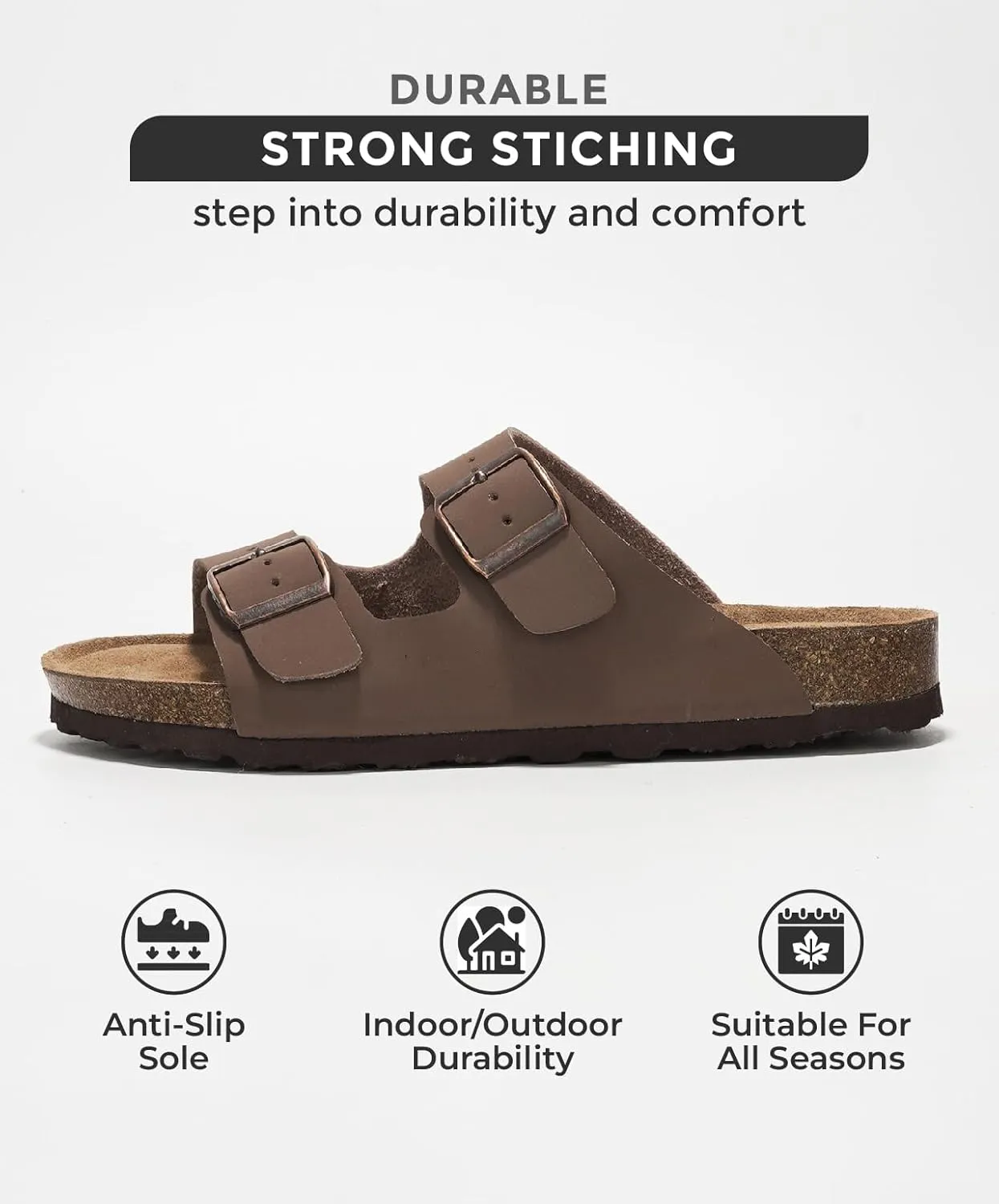 Project Cloud Genuine Leather Flat Sandals Beach Essentials Womens Sandals Memory Foam Vacation Essentials Slides for Women Footwear (Venita)