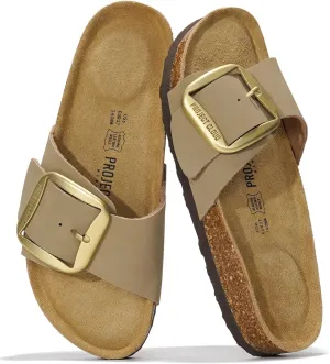 Project Cloud Genuine Leather Sandals Women Dressy Summer Beach Essentials - Flip Flops & Slides with Memory Foam Insole Womens Sandals Comfortable Footwear