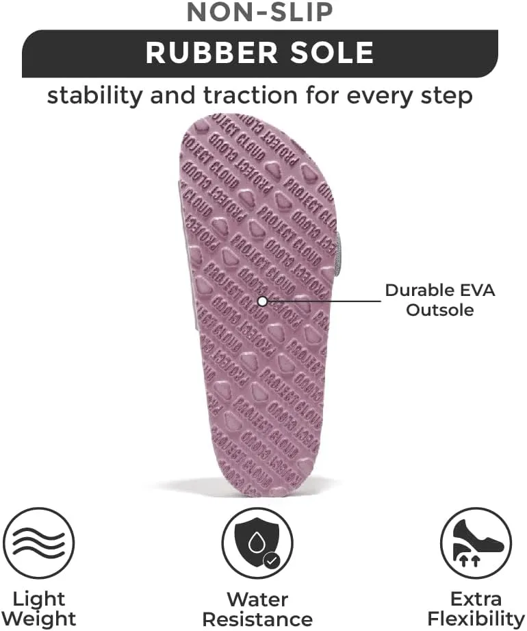 Project Cloud Genuine Leather Sandals Women Dressy Summer Beach Essentials - Flip Flops & Slides with Memory Foam Insole Womens Sandals Comfortable Footwear