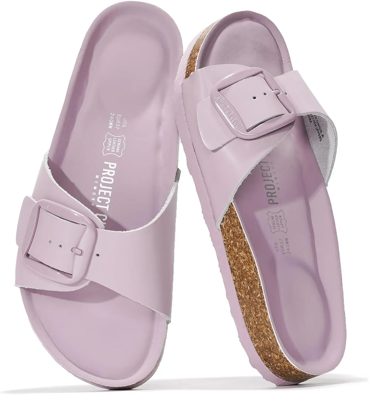 Project Cloud Genuine Leather Sandals Women Dressy Summer Beach Essentials - Flip Flops & Slides with Memory Foam Insole Womens Sandals Comfortable Footwear