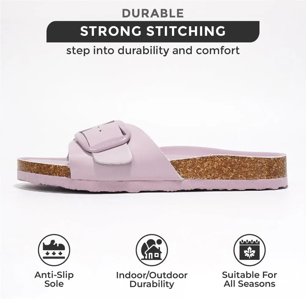 Project Cloud Genuine Leather Sandals Women Dressy Summer Beach Essentials - Flip Flops & Slides with Memory Foam Insole Womens Sandals Comfortable Footwear