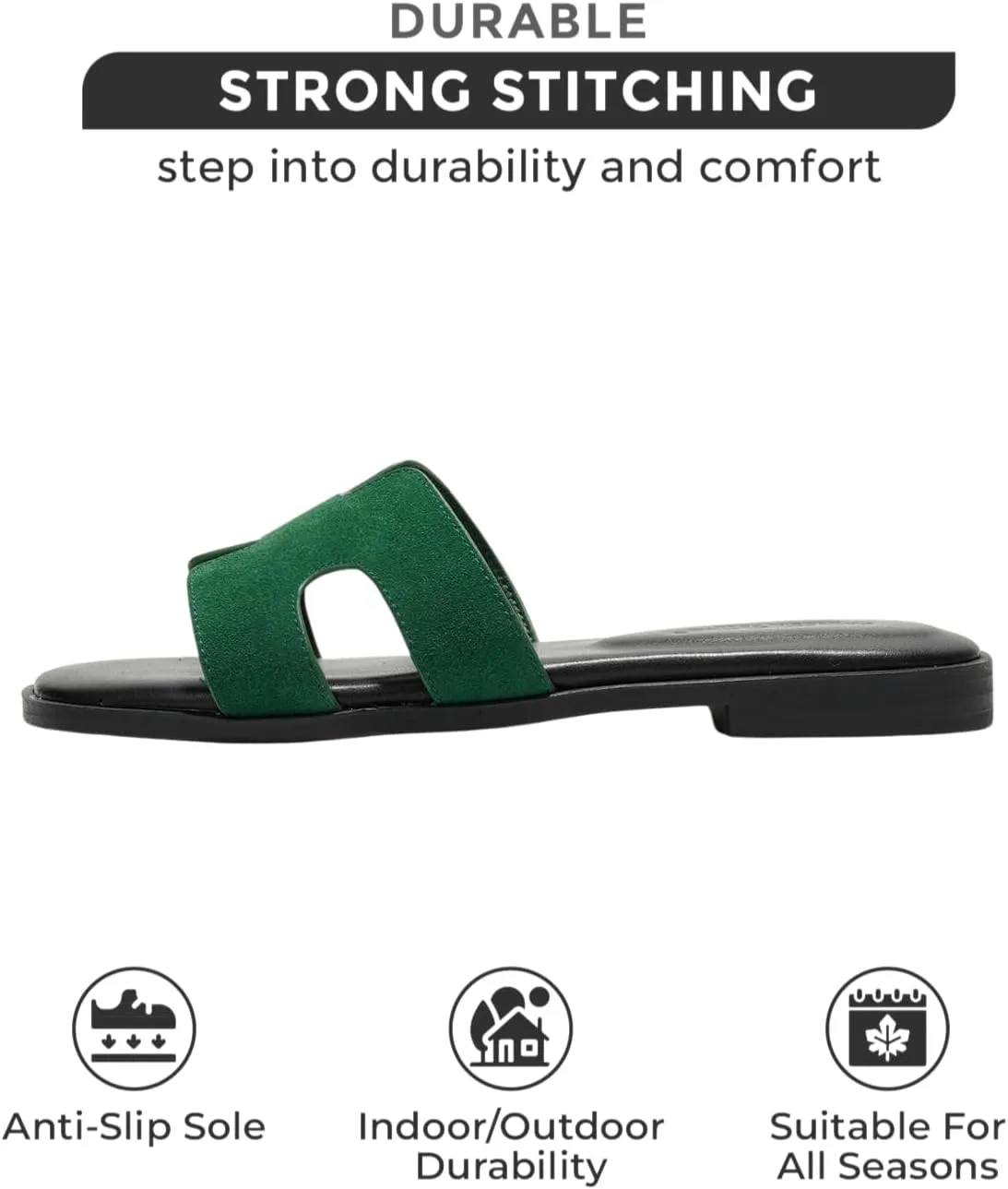 Project Cloud Genuine Leather Summer Sandals for Women 2025 - Fashion Flat Womens Sandals with Memory Foam Insole Slides Sandals Women Footwear - Mules Women's Sandals (Jannel)