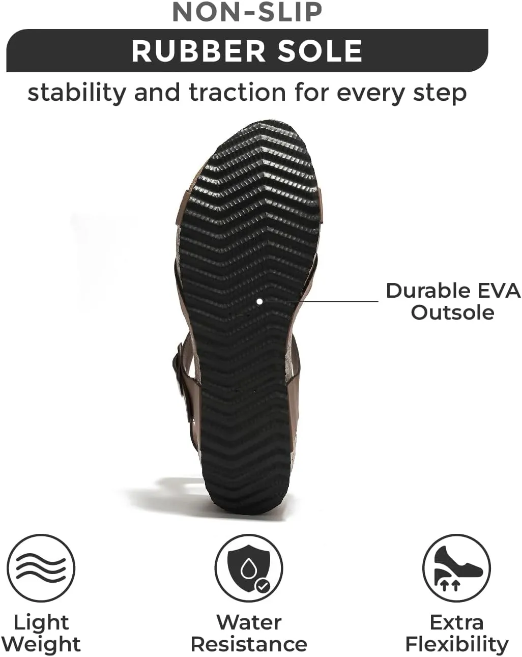 Project Cloud Genuine Leather Wedge Sandals for Women 2025 - Womens Sandals & Wedges with Memory Foam Insole & Cork Footbed - Platform Wedges Women Footwear (Cabana)