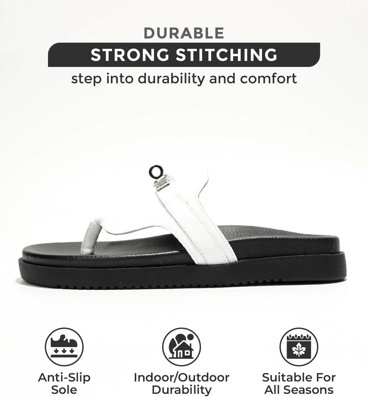 Project Cloud Genuine Leather Womens Sandals - Memory Foam Summer Sandals for Women 2025 - Slip on Slides for Women, Non Slip Womens Slides (Vita)