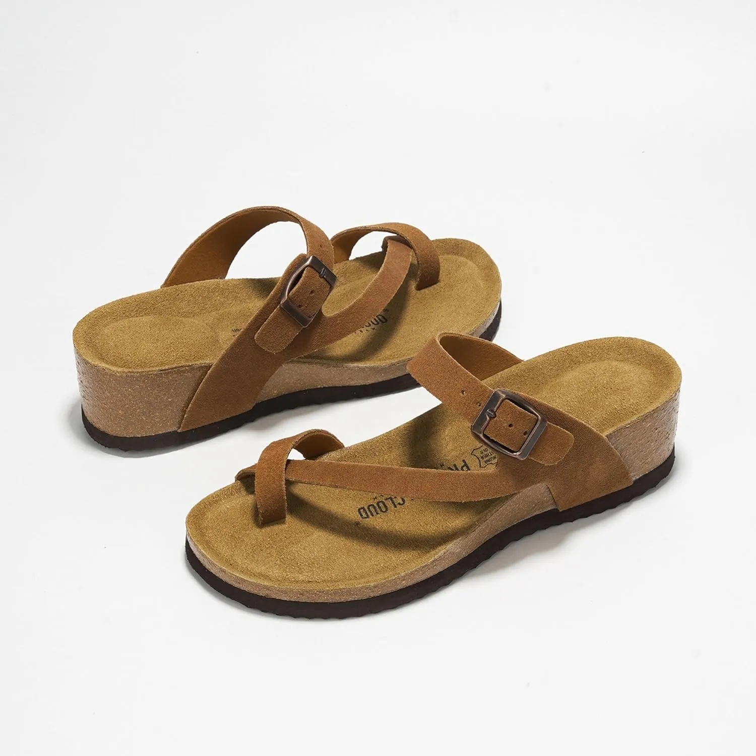 Project Cloud Genuine Leather Womens Sandals Wedge - Wedge Sandals & Slippers - Memory Foam Women Footwear Beach Essentials, Non-Slip Sandals for Women 2025