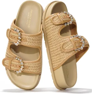 Project Cloud Platform Sandals Women Footwear - Comfortable Summer Slides Memory foam Insole with Adjustable Straps - Casual Wear Womens Sandals (Sharl)