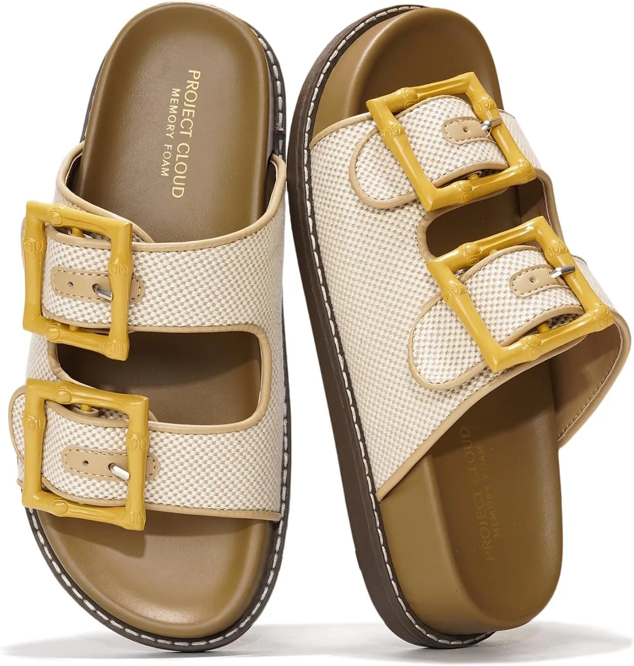 Project Cloud Platform Sandals Women Footwear - Comfortable Summer Slides Memory foam Insole with Adjustable Straps - Casual Wear Womens Sandals (Sharl)