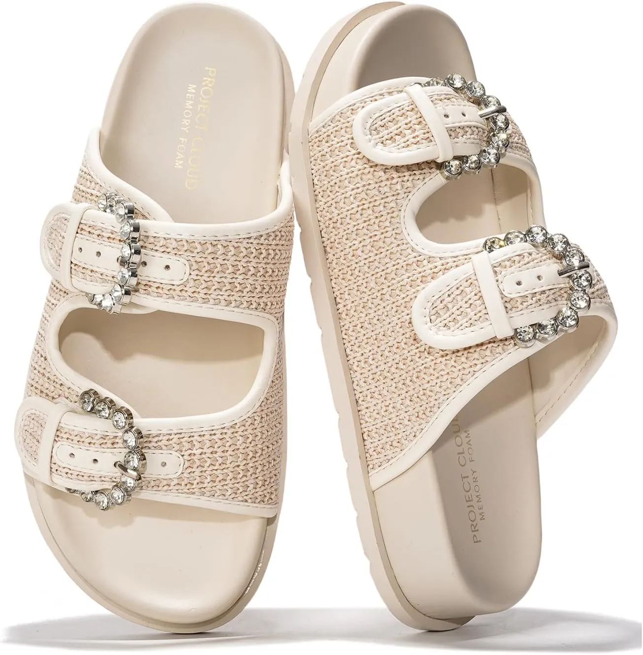 Project Cloud Platform Sandals Women Footwear - Comfortable Summer Slides Memory foam Insole with Adjustable Straps - Casual Wear Womens Sandals (Sharl)